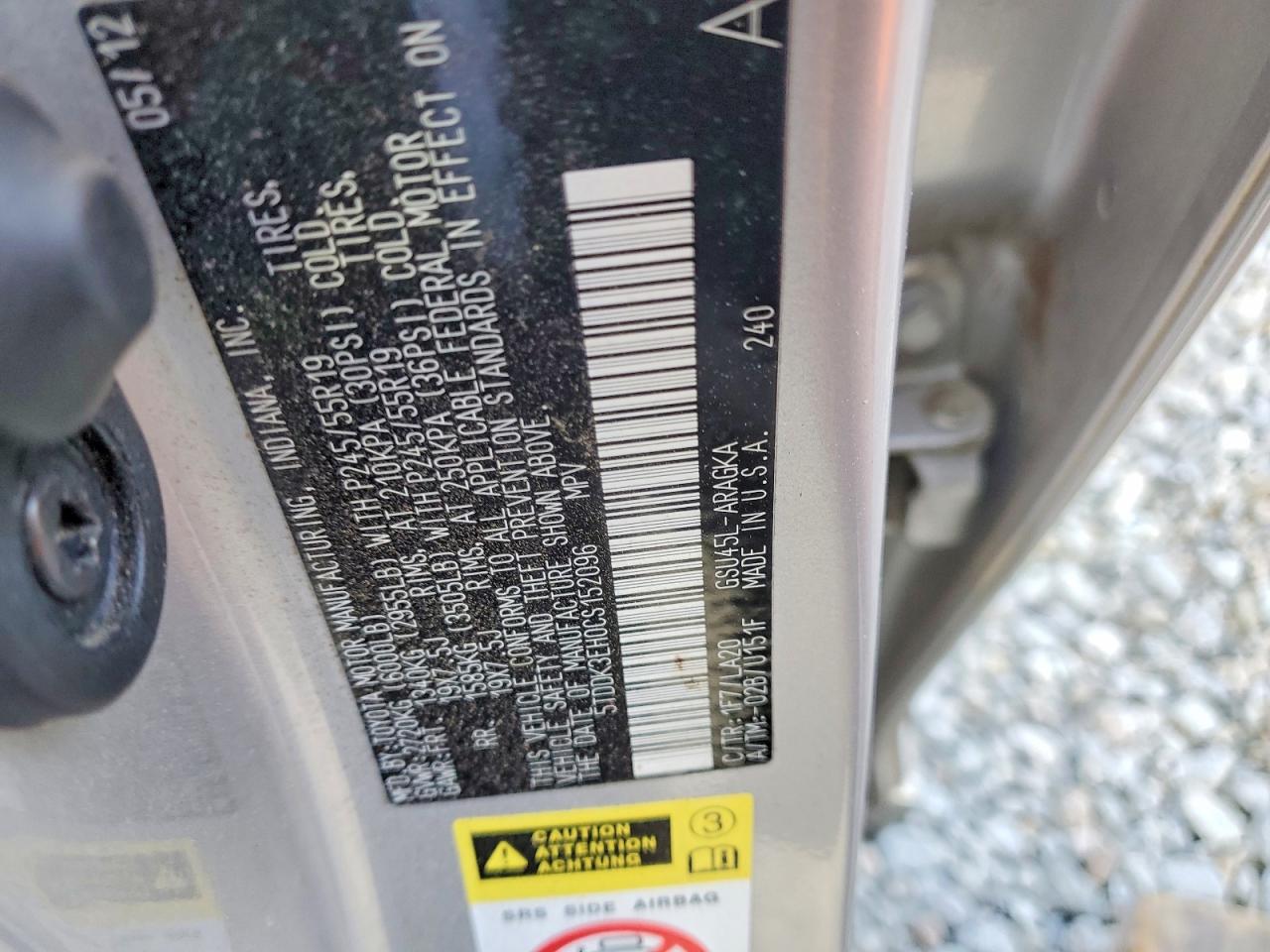 2012 TOYOTA HIGHLANDER LIMITED photo 37