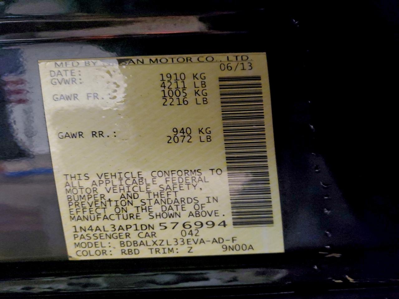 2013 NISSAN ALTIMA 2.5 photo 12
