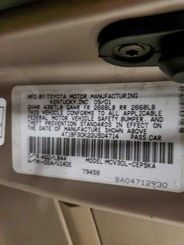 2002 TOYOTA CAMRY LE photo 12
