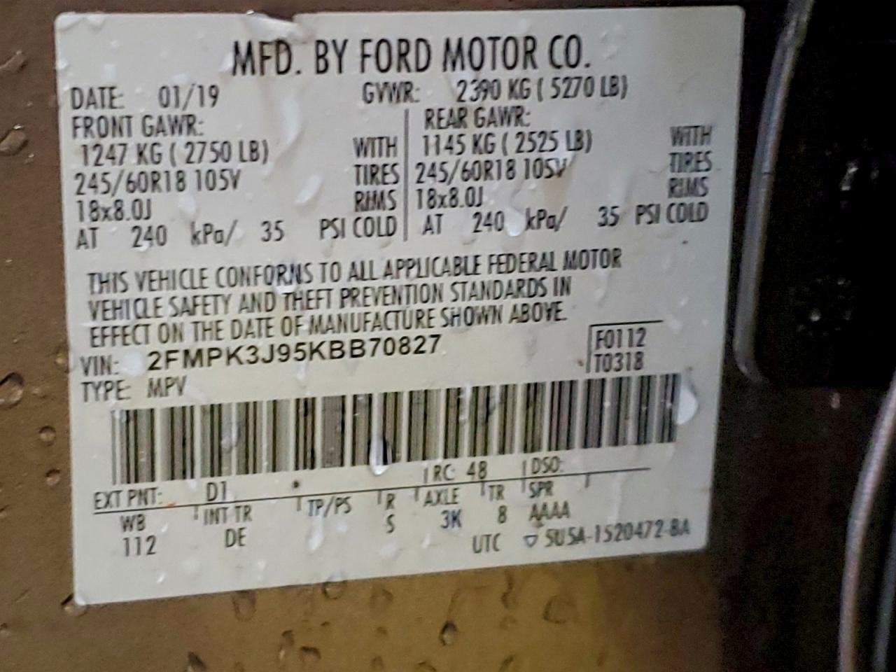 2019 FORD EDGE SEL photo 13