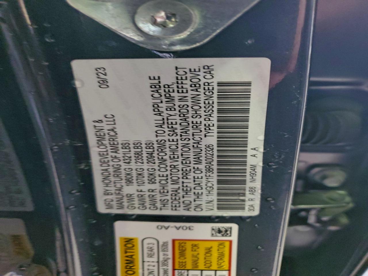2024 HONDA ACCORD EX photo 12