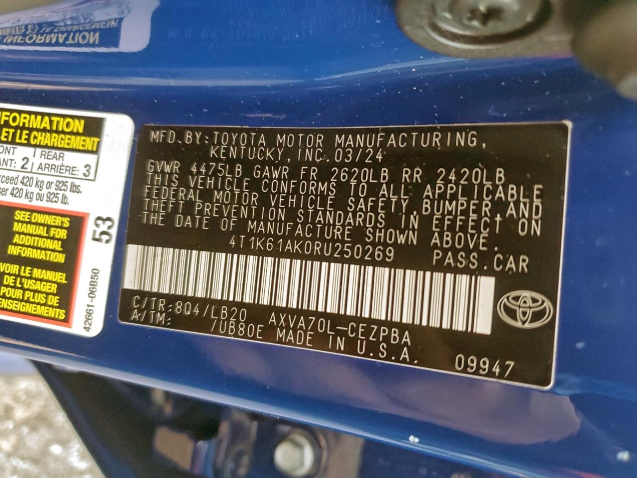 2024 TOYOTA CAMRY XSE photo 12