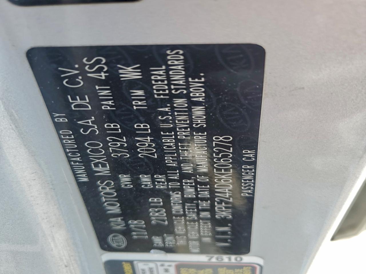 2019 KIA FORTE FE photo 12