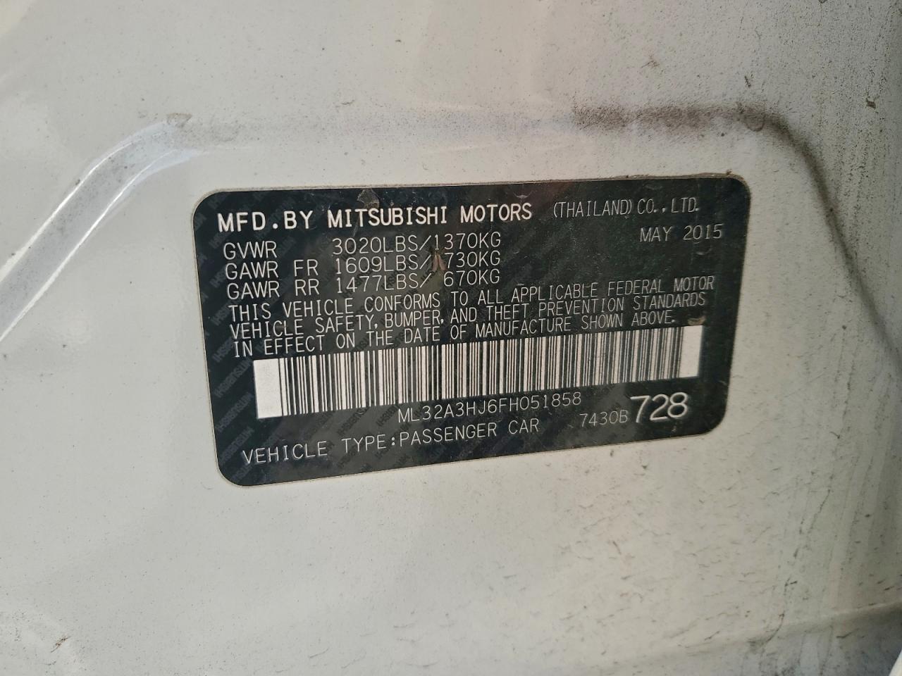 2015 MITSUBISHI MIRAGE DE photo 12