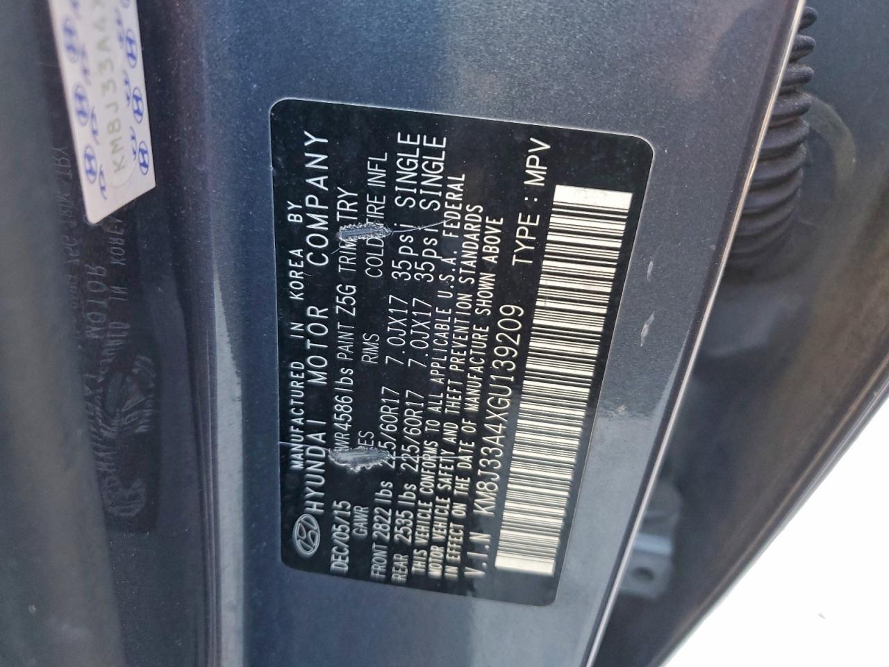 2016 HYUNDAI TUCSON LIMITED photo 14