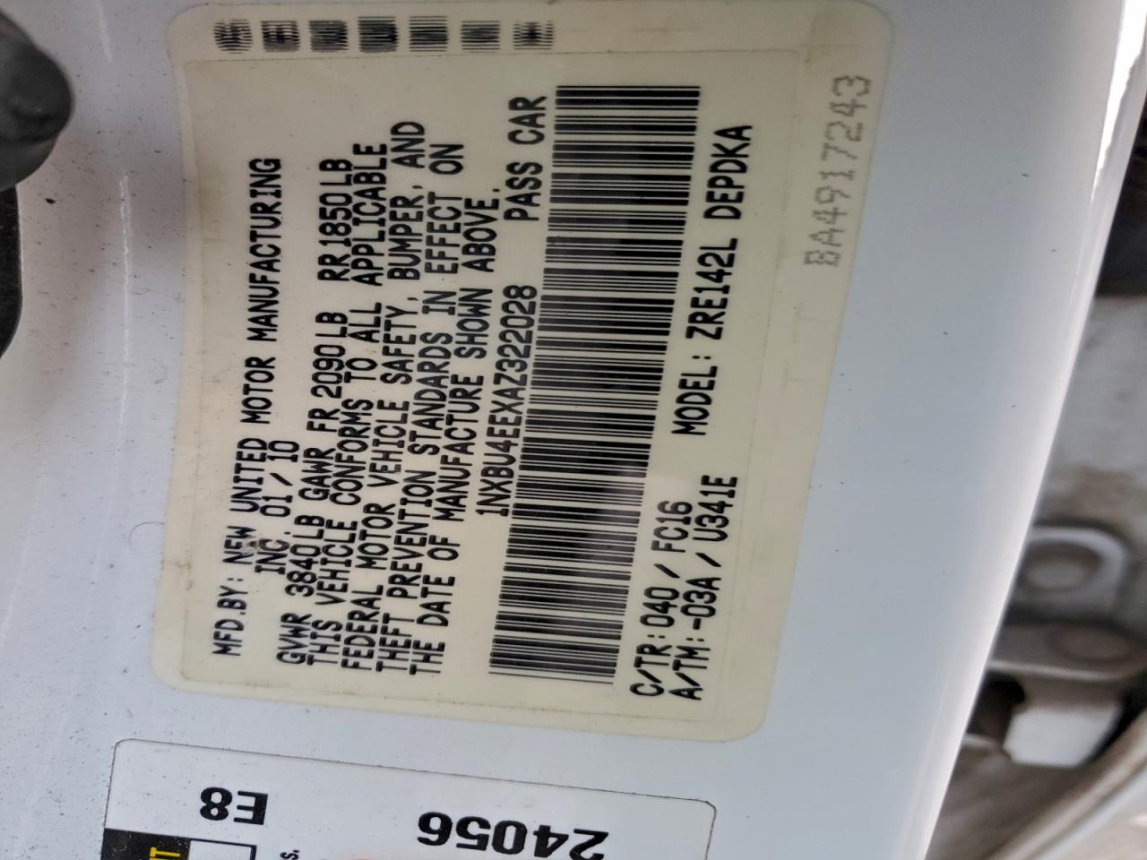 2010 TOYOTA COROLLA BASE photo 12