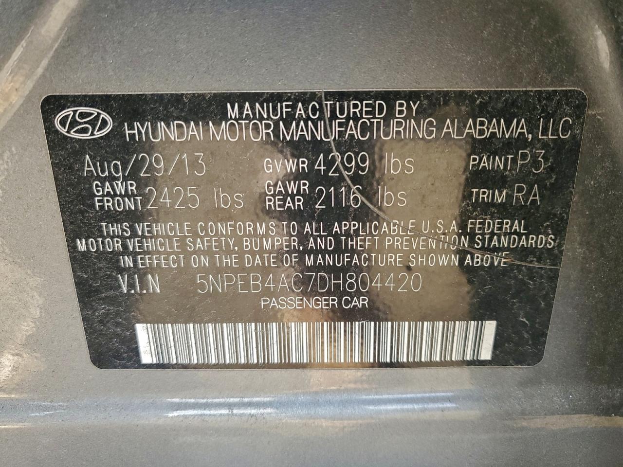 2013 HYUNDAI SONATA GLS photo 23