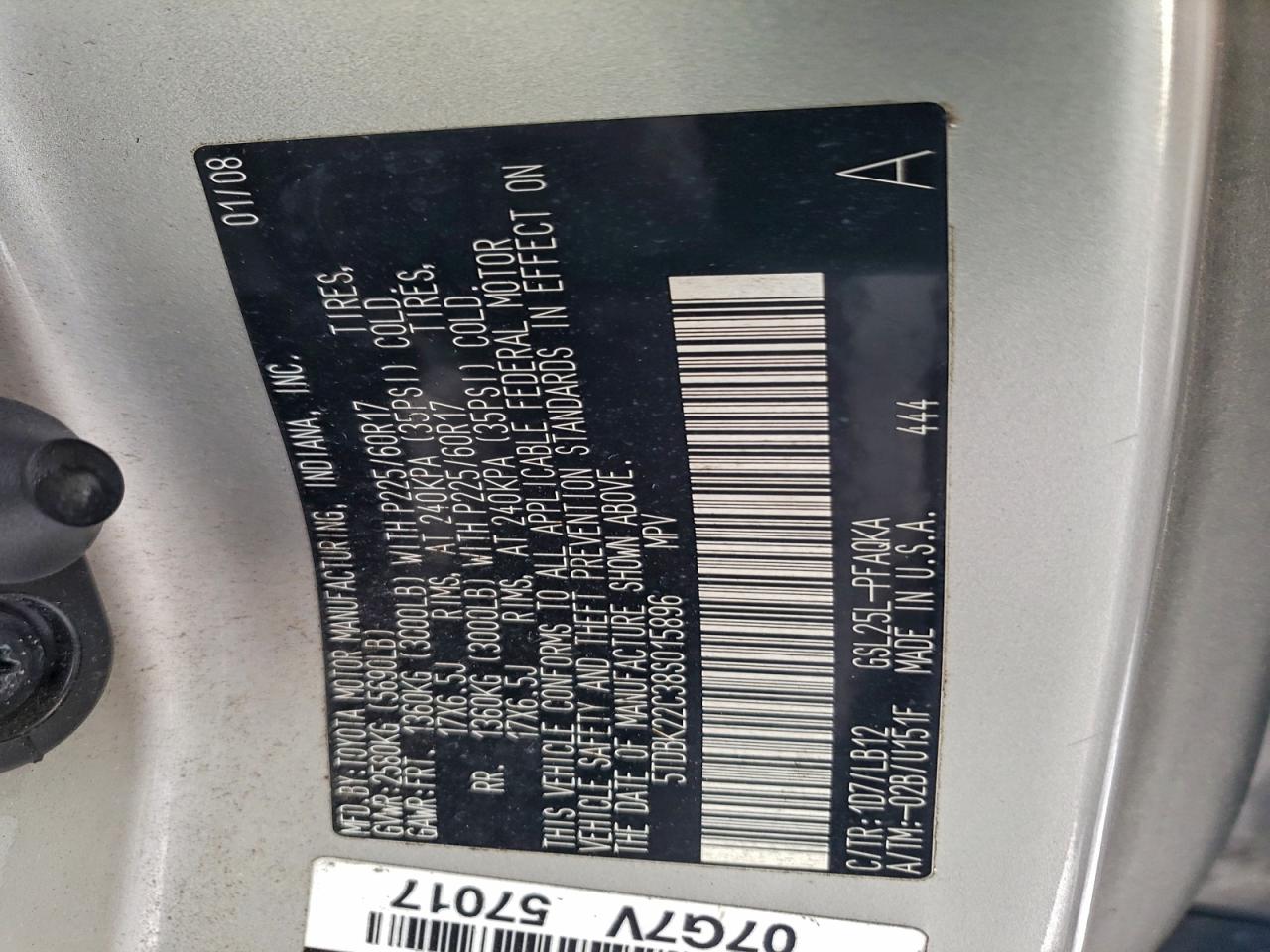 2008 TOYOTA SIENNA XLE photo 13