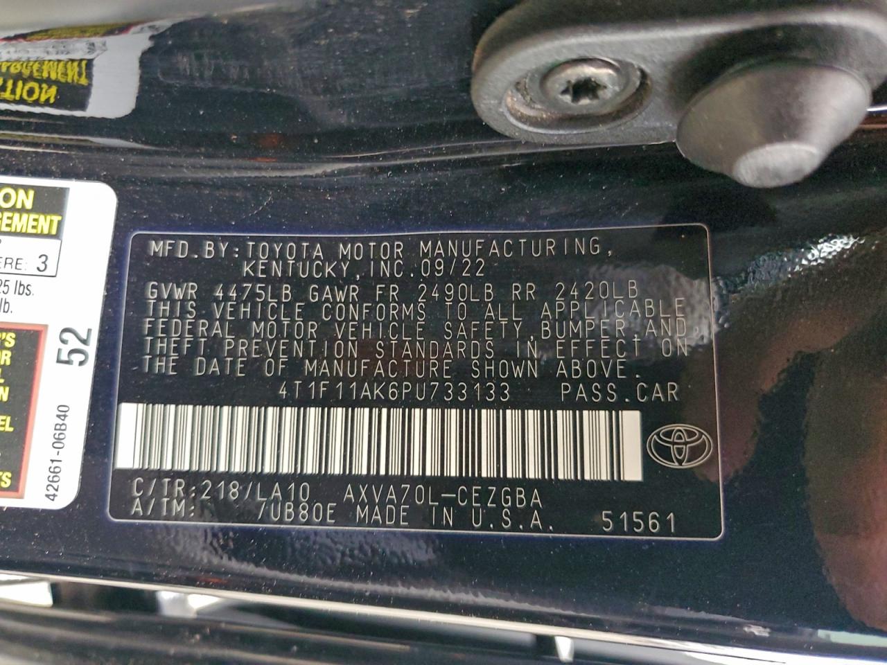 2023 TOYOTA CAMRY XLE photo 34