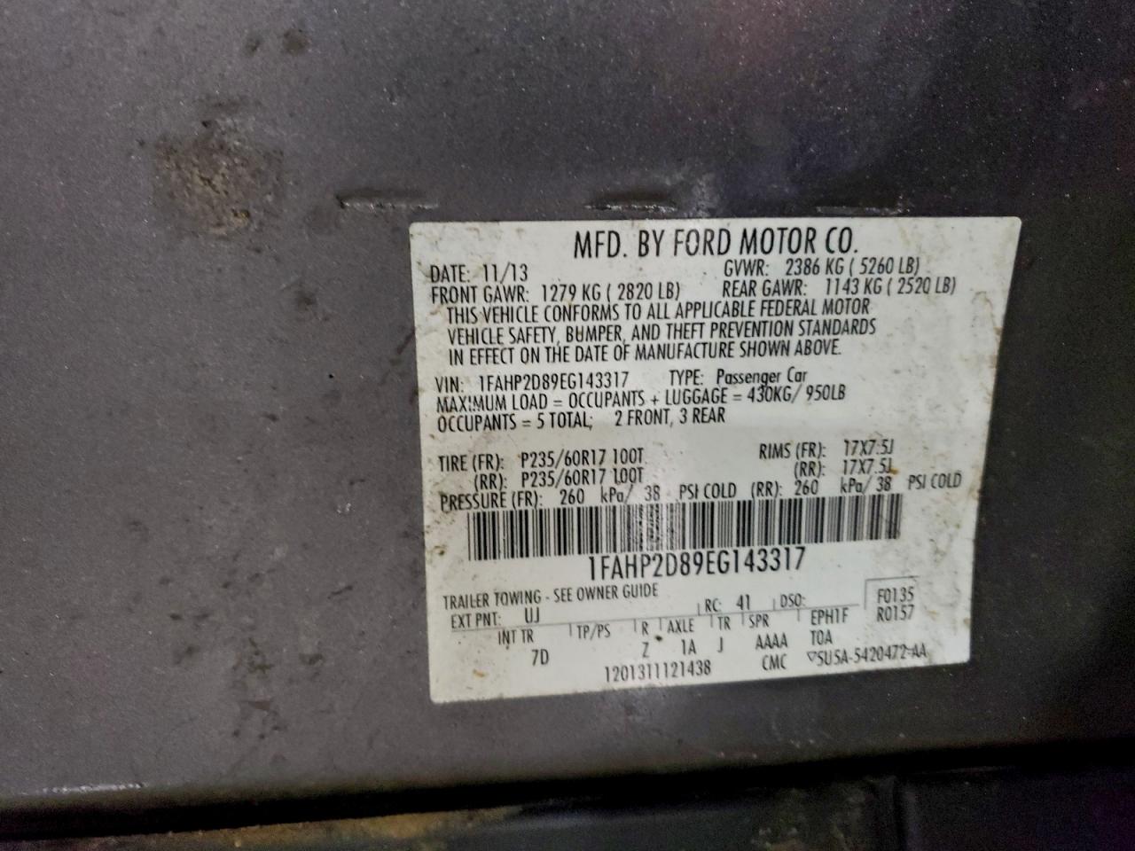 2014 FORD TAURUS SE photo 13