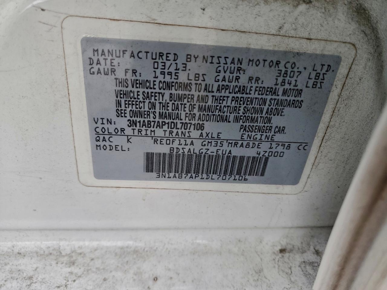 2013 NISSAN SENTRA S photo 12