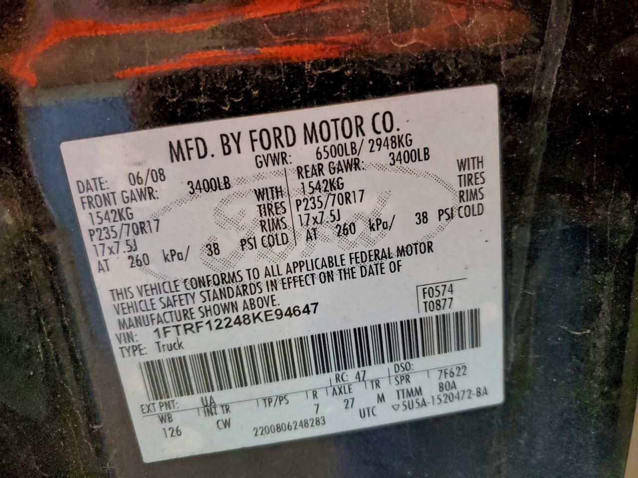 2008 FORD F150 photo 12