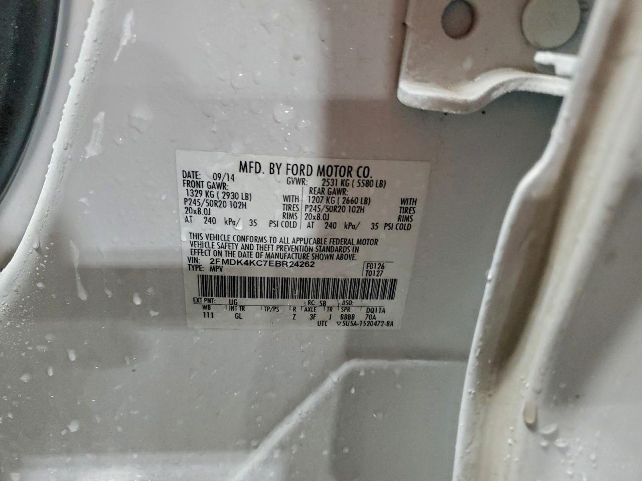 2014 FORD EDGE LIMITED photo 13