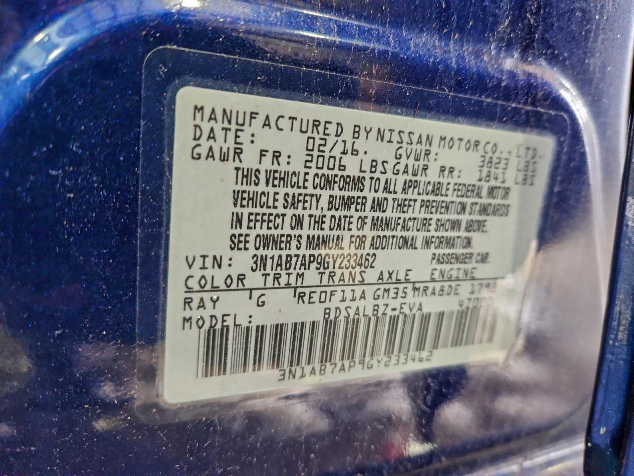 2016 NISSAN SENTRA S photo 12