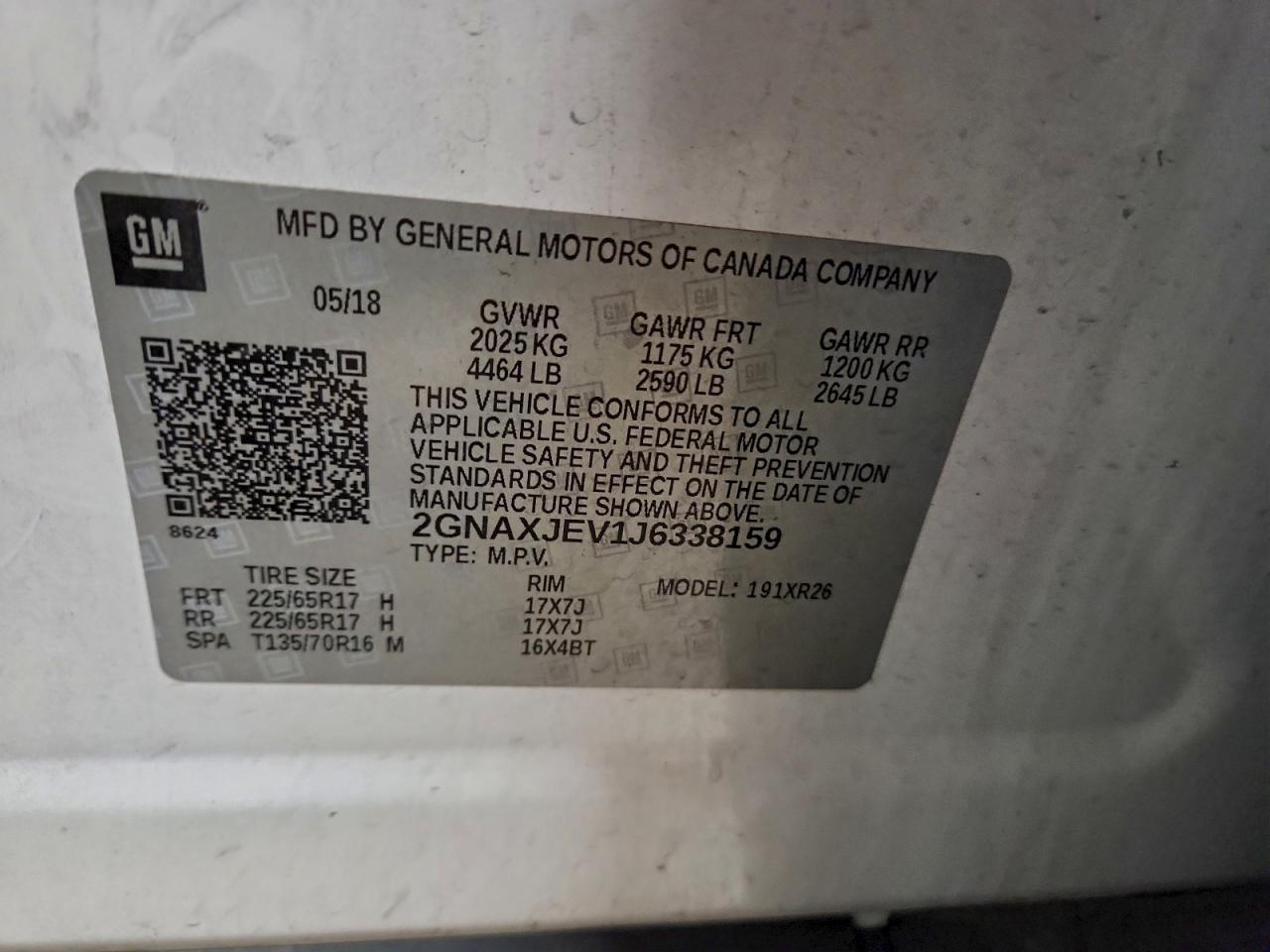 2018 CHEVROLET EQUINOX LT photo 13