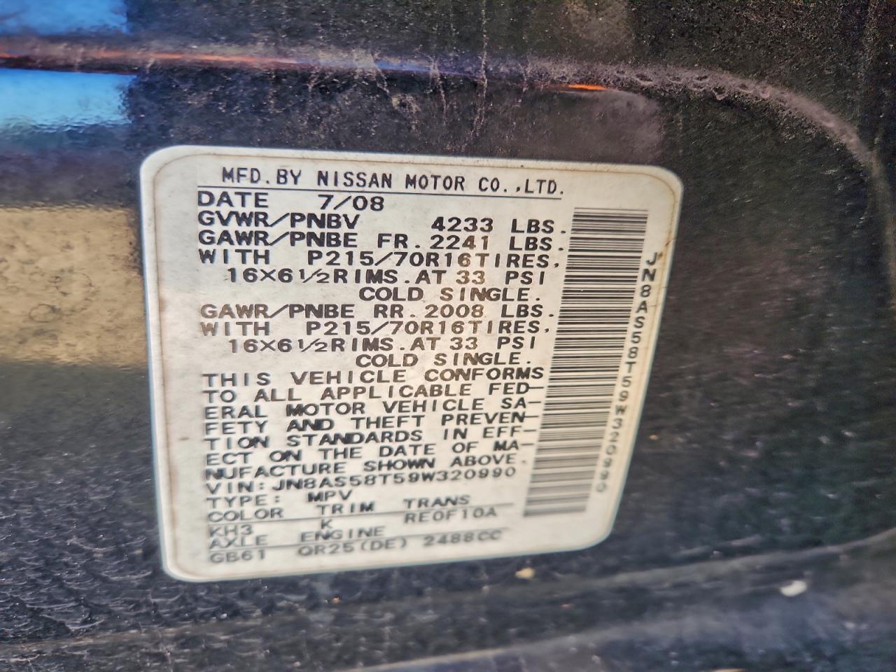 2009 NISSAN ROGUE S photo 49
