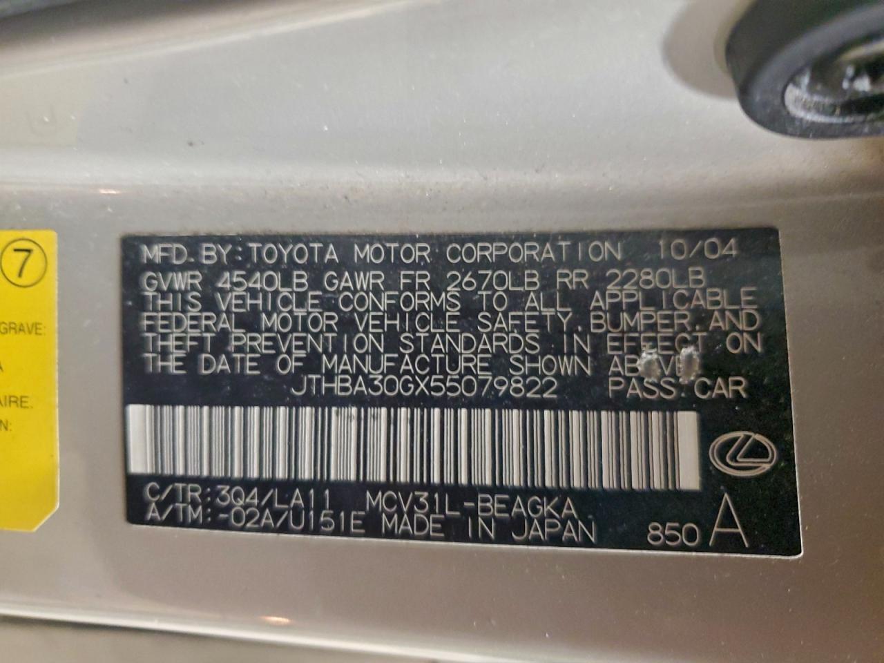 2005 LEXUS ES 330 photo 12
