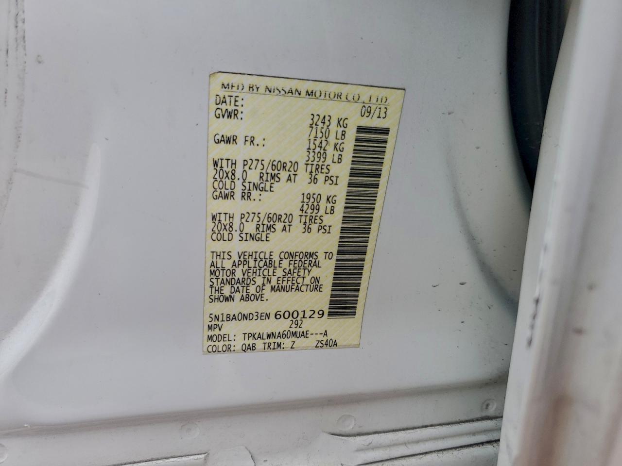 2014 NISSAN ARMADA SV photo 25