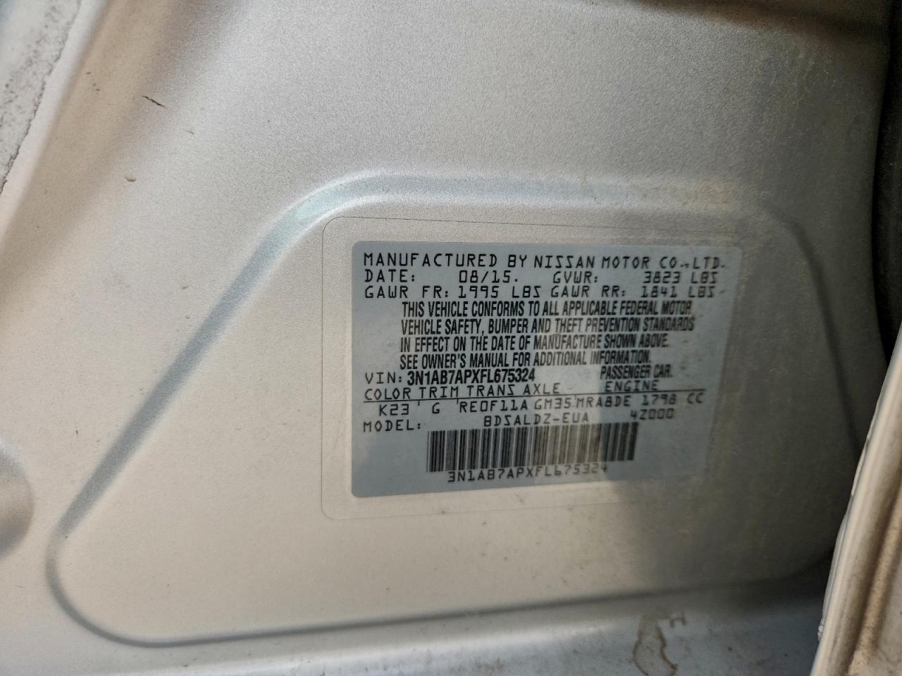 2015 NISSAN SENTRA S photo 12