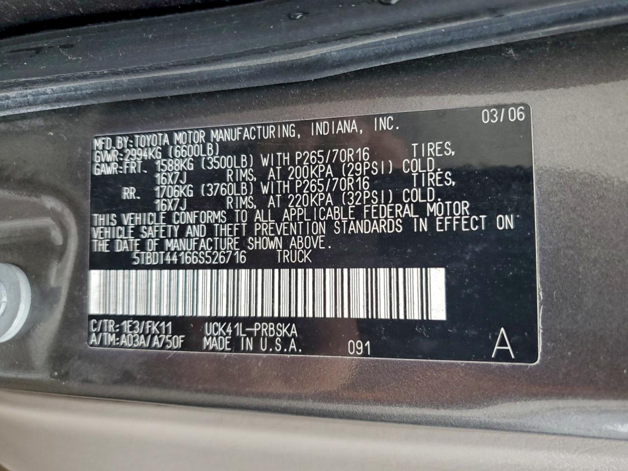 2006 TOYOTA TUNDRA DOUBLE CAB SR5 photo 12