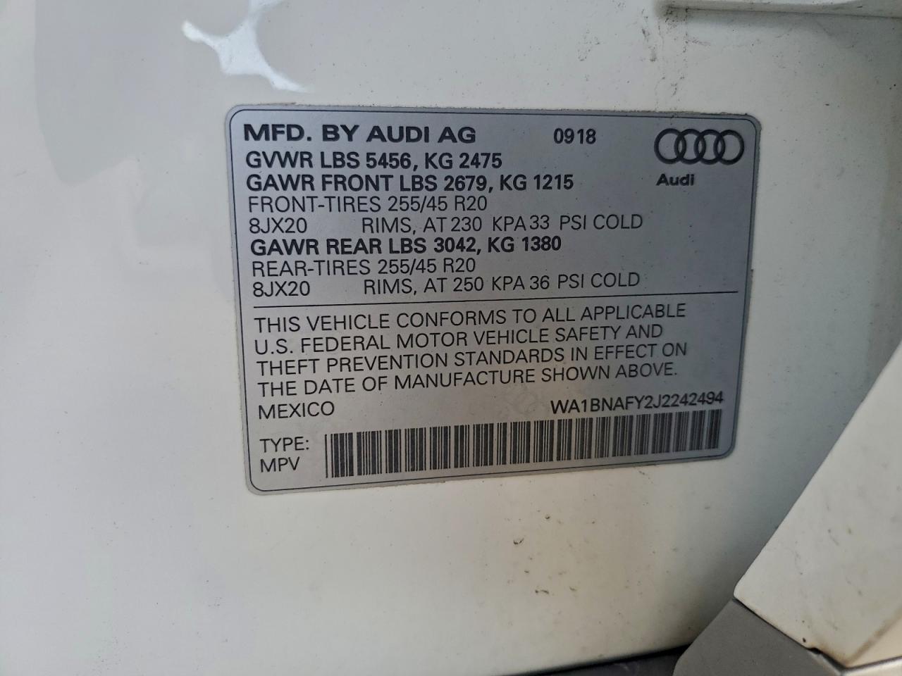 2018 AUDI Q5 PREMIUM PLUS photo 13