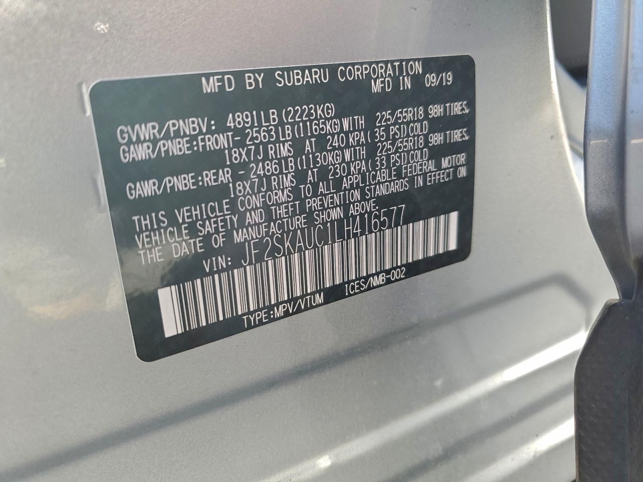 2020 SUBARU FORESTER LIMITED photo 13