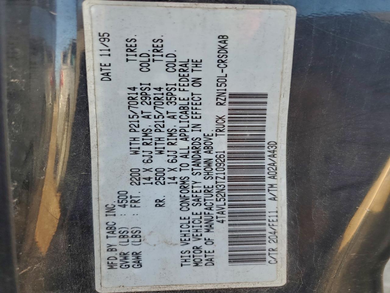 1996 TOYOTA TACOMA XTRACAB photo 12