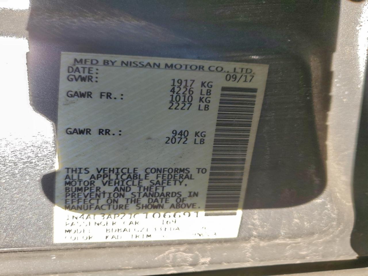 2018 NISSAN ALTIMA 2.5 photo 12