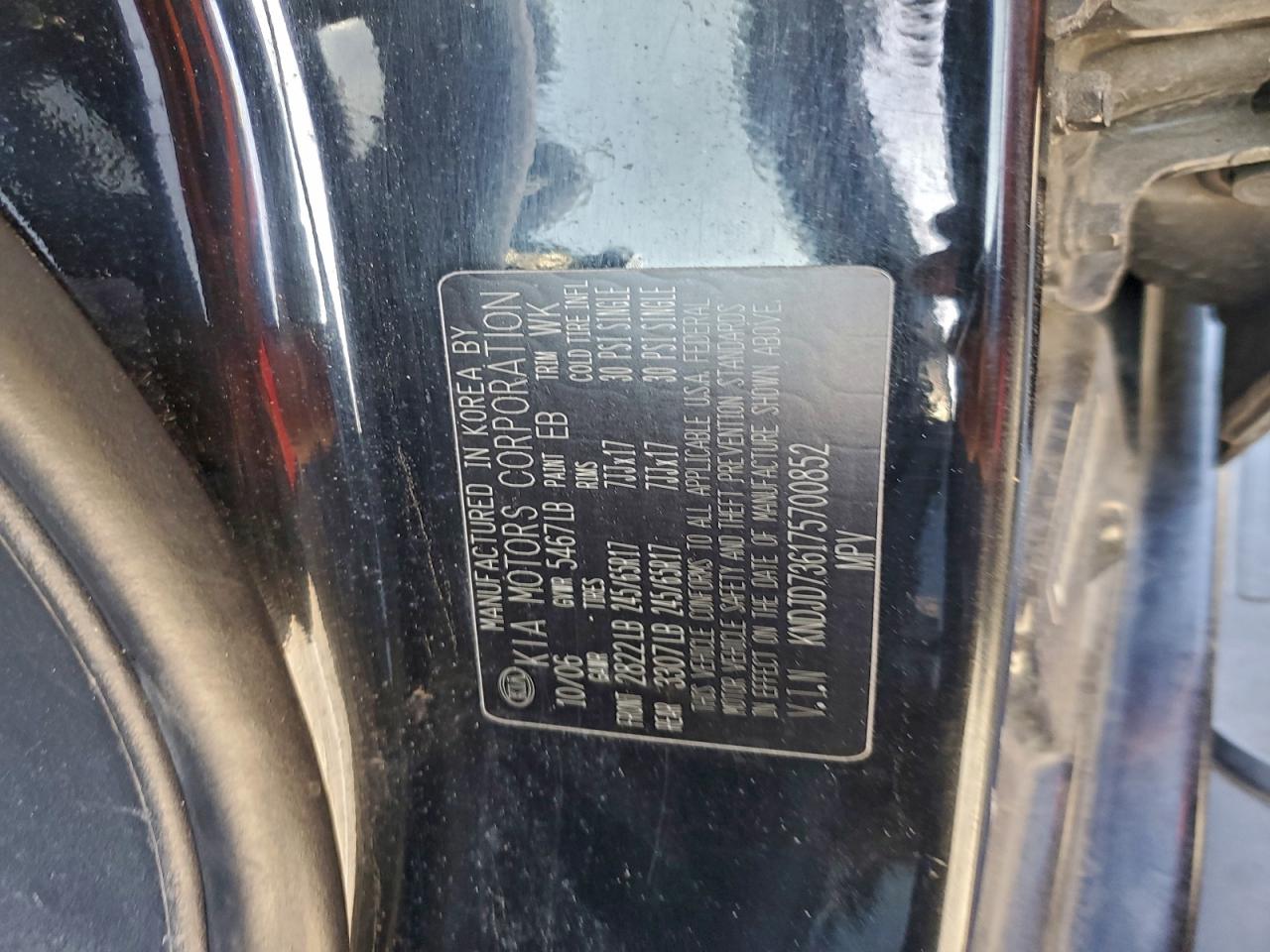 2007 KIA SORENTO EX photo 12