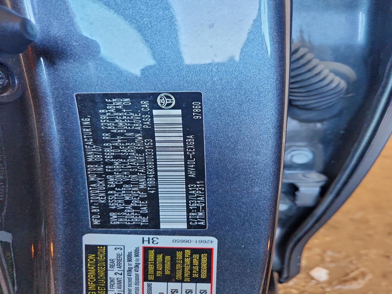 2008 TOYOTA CAMRY HYBRID photo 12