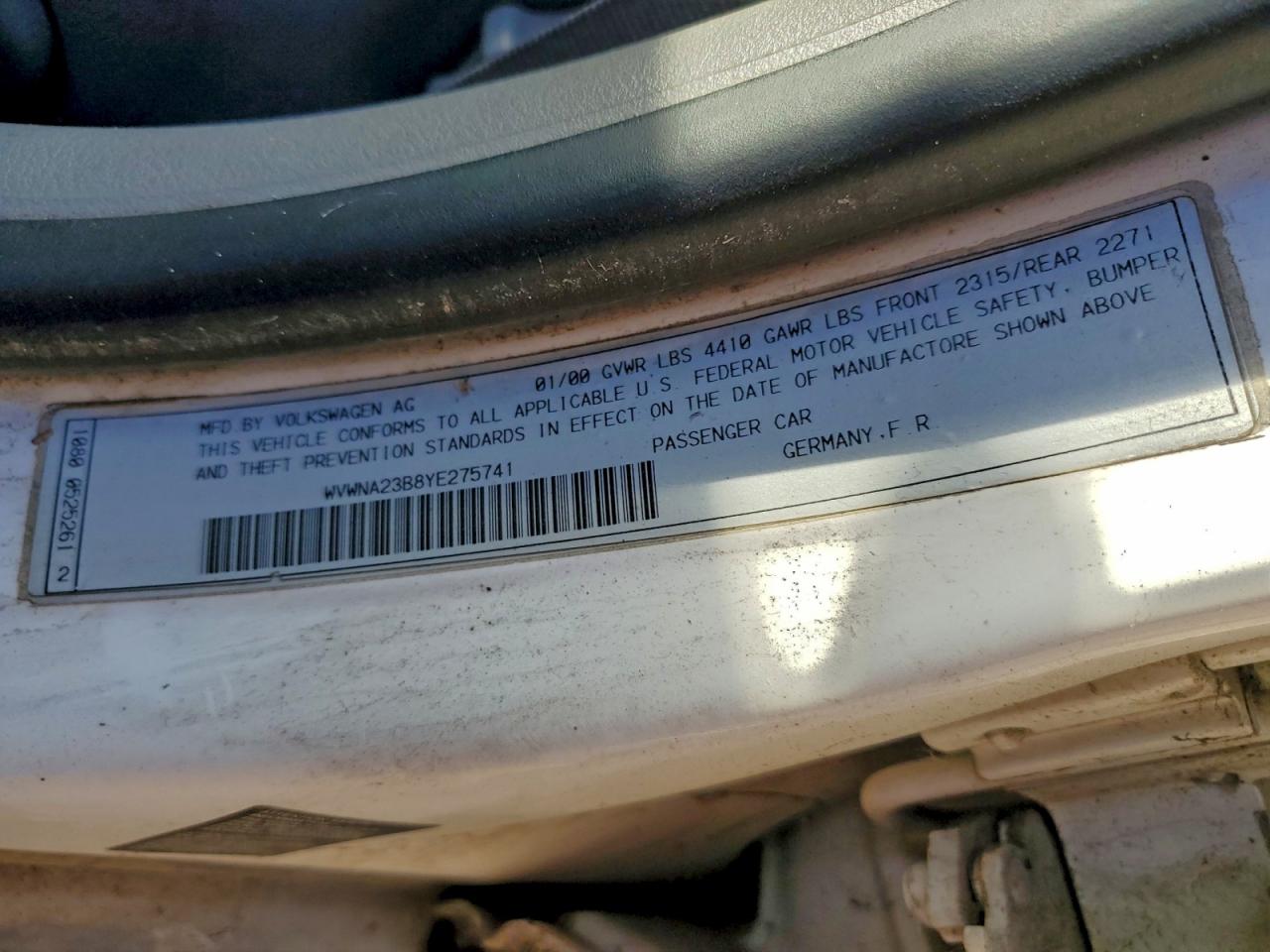 2000 VOLKSWAGEN PASSAT GLS photo 13