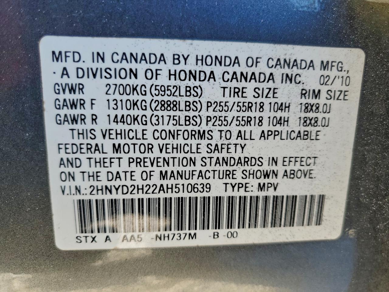 2010 ACURA MDX photo 13