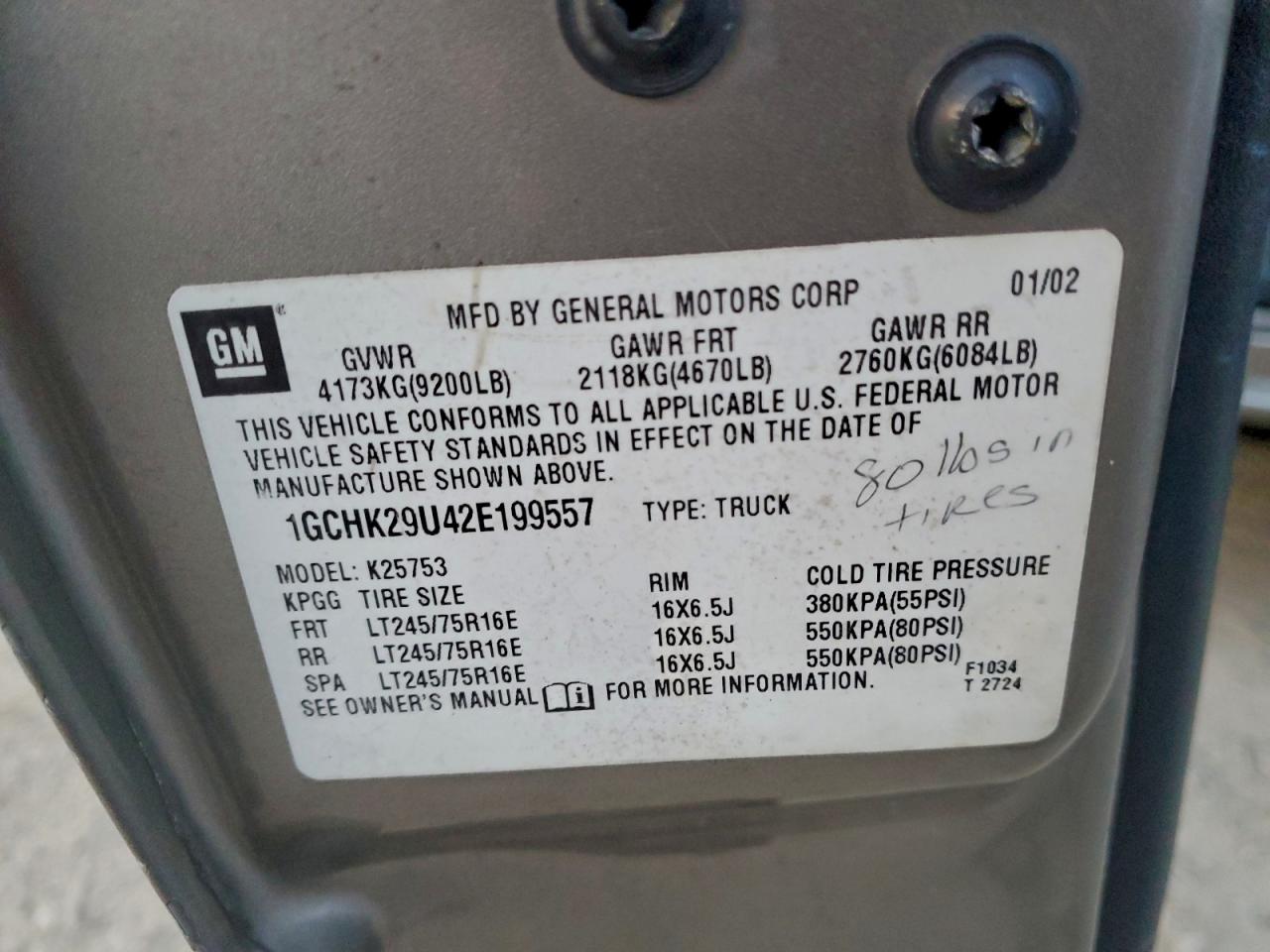 2002 CHEVROLET SILVERADO K2500 HEAVY DUTY photo 12