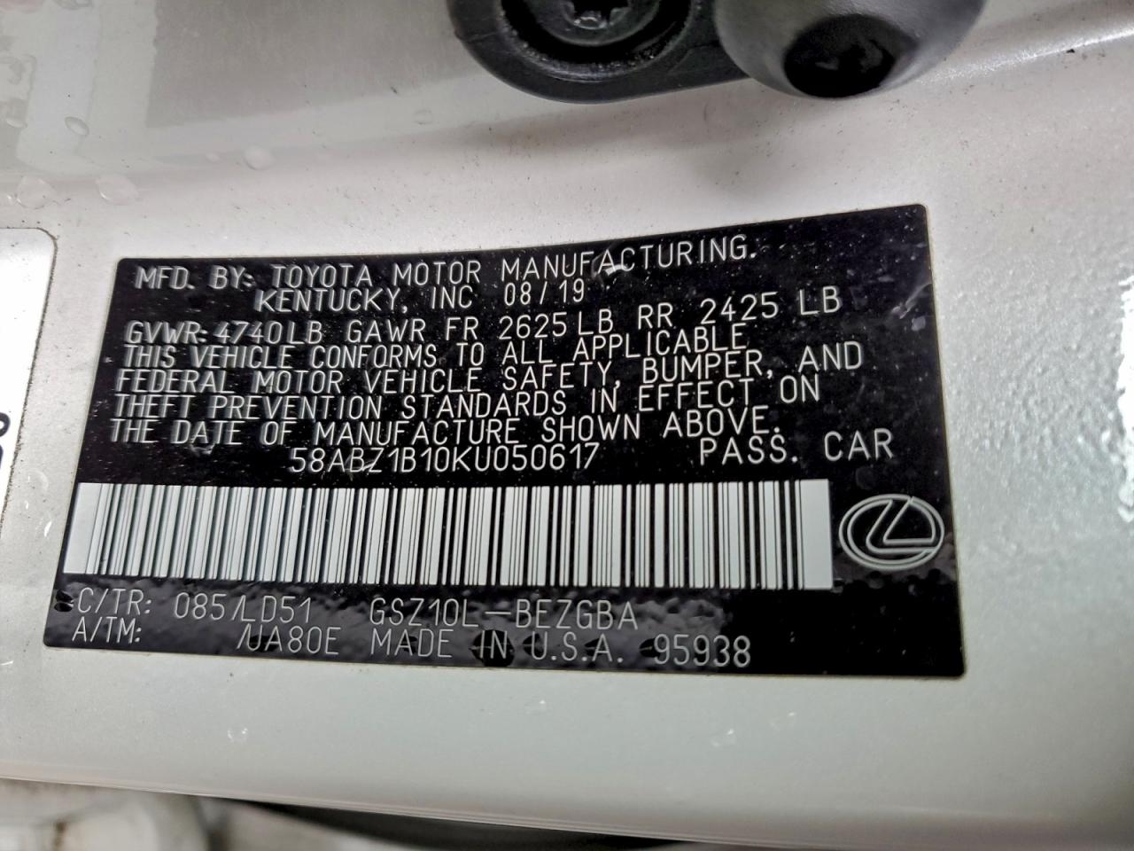 2019 LEXUS ES 350 photo 13