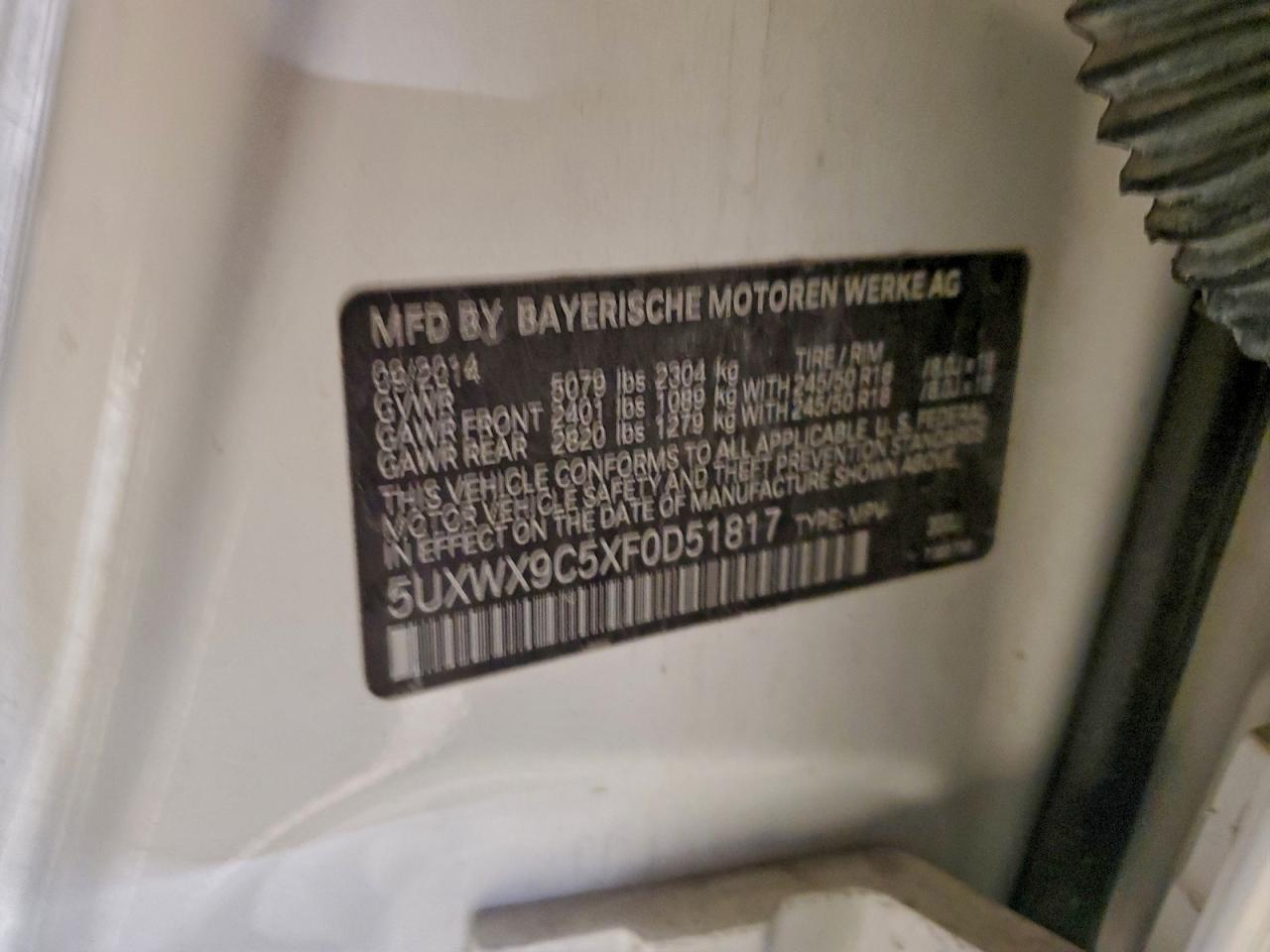 2015 BMW X3 XDRIVE28I photo 12
