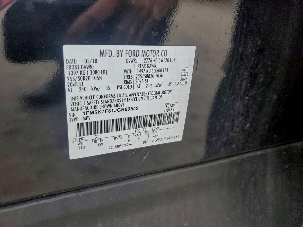 2018 FORD EXPLORER LIMITED photo 13