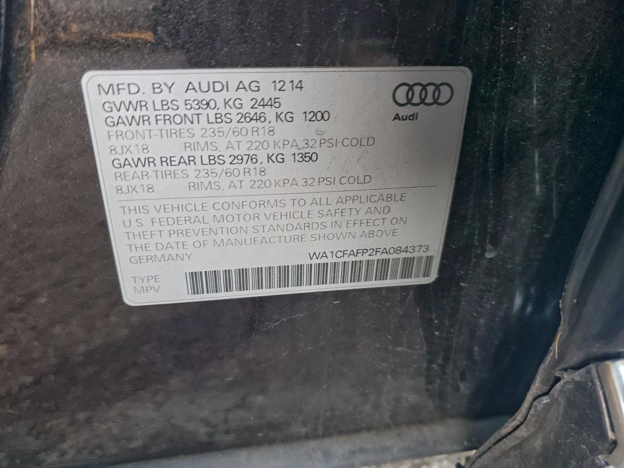 2015 AUDI Q5 PREMIUM photo 13