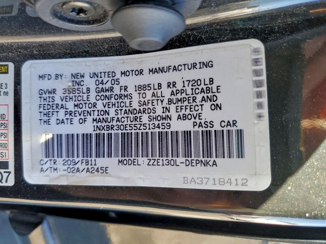 2005 TOYOTA COROLLA CE photo 13