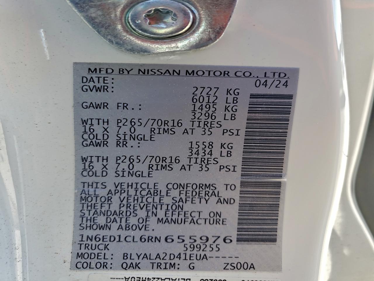 2024 NISSAN FRONTIER S photo 13