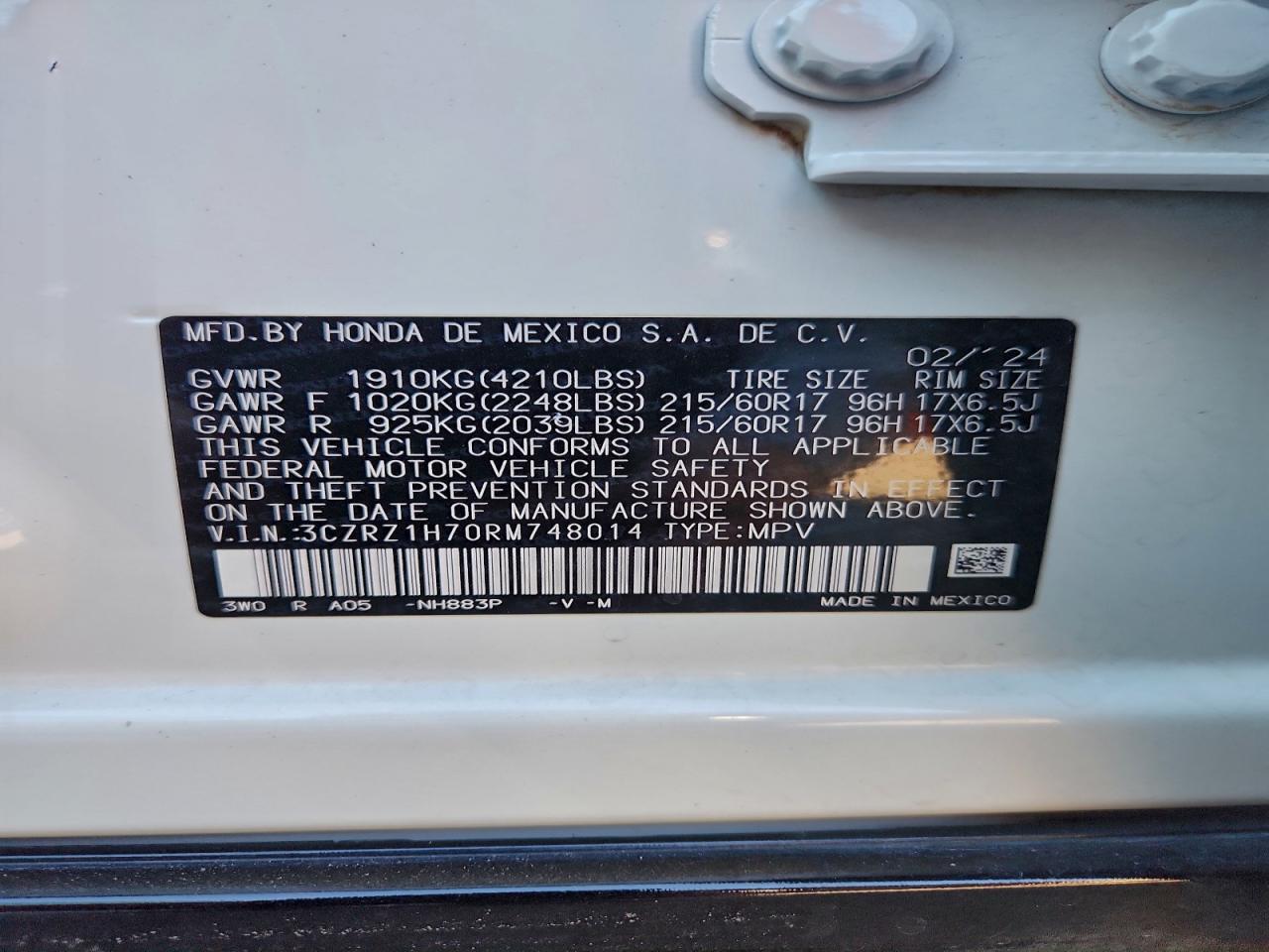 2024 HONDA HR-V EXL photo 12