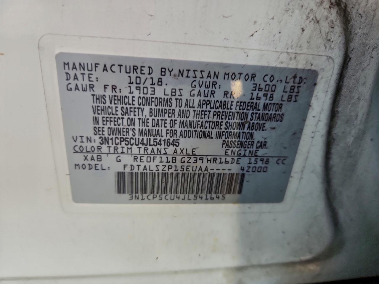 2018 NISSAN KICKS S photo 12
