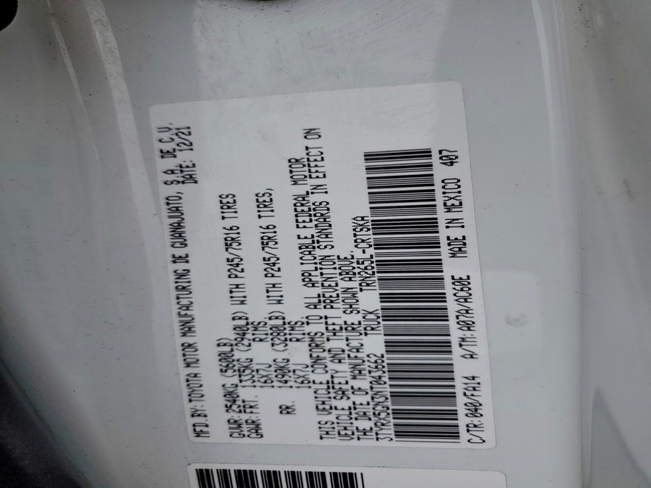 2022 TOYOTA TACOMA ACCESS CAB photo 12