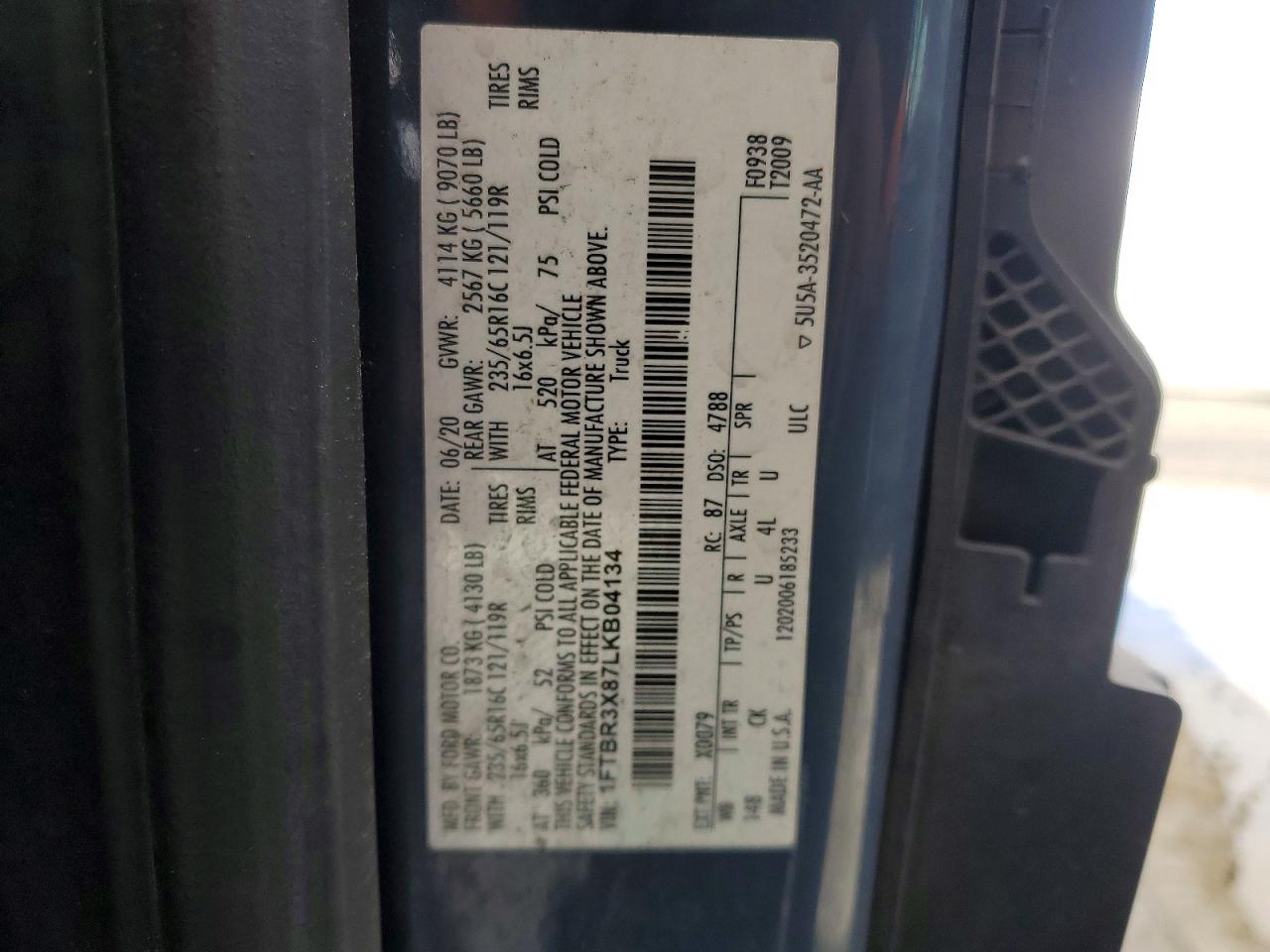 2020 FORD TRANSIT T-250 photo 13