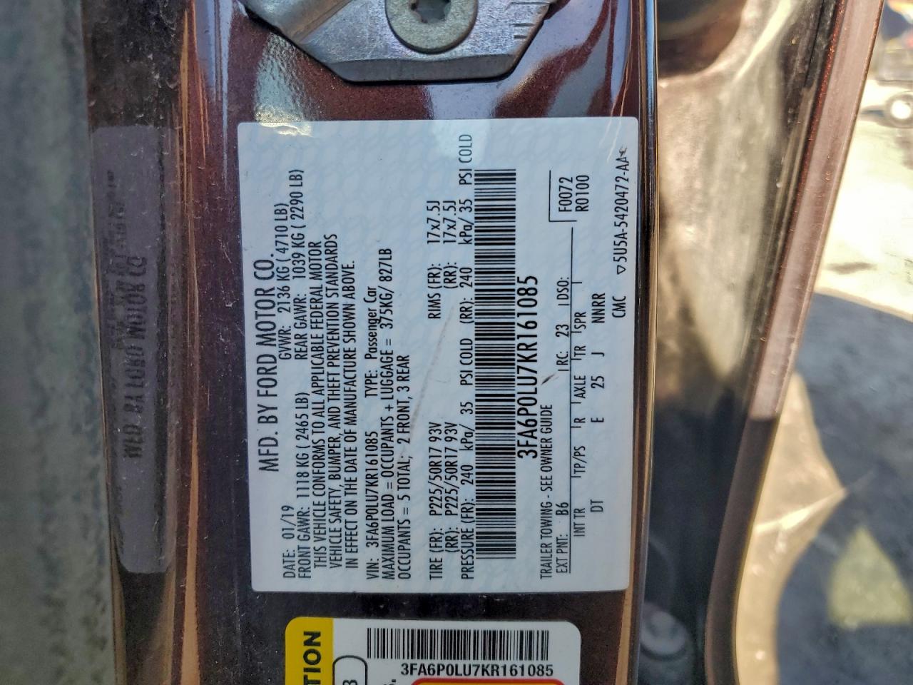 2019 FORD FUSION SE photo 23