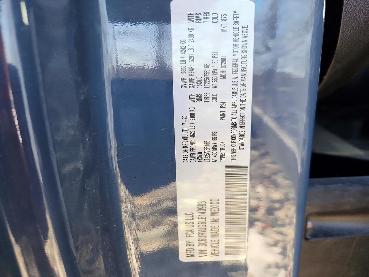 2020 RAM PROMASTER 3500 3500 HIGH photo 13