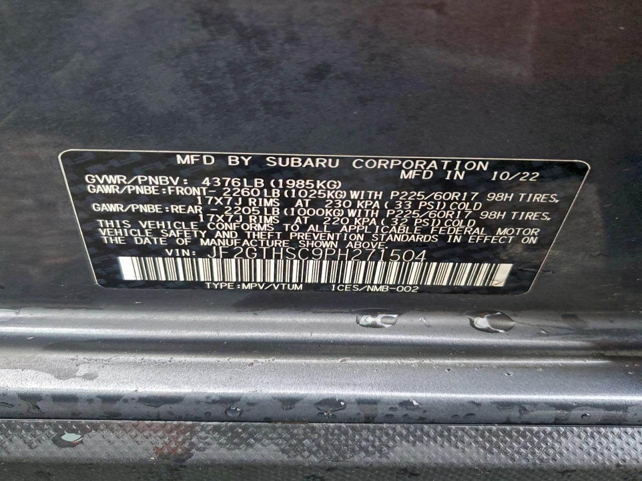 2023 SUBARU CROSSTREK SPORT photo 13