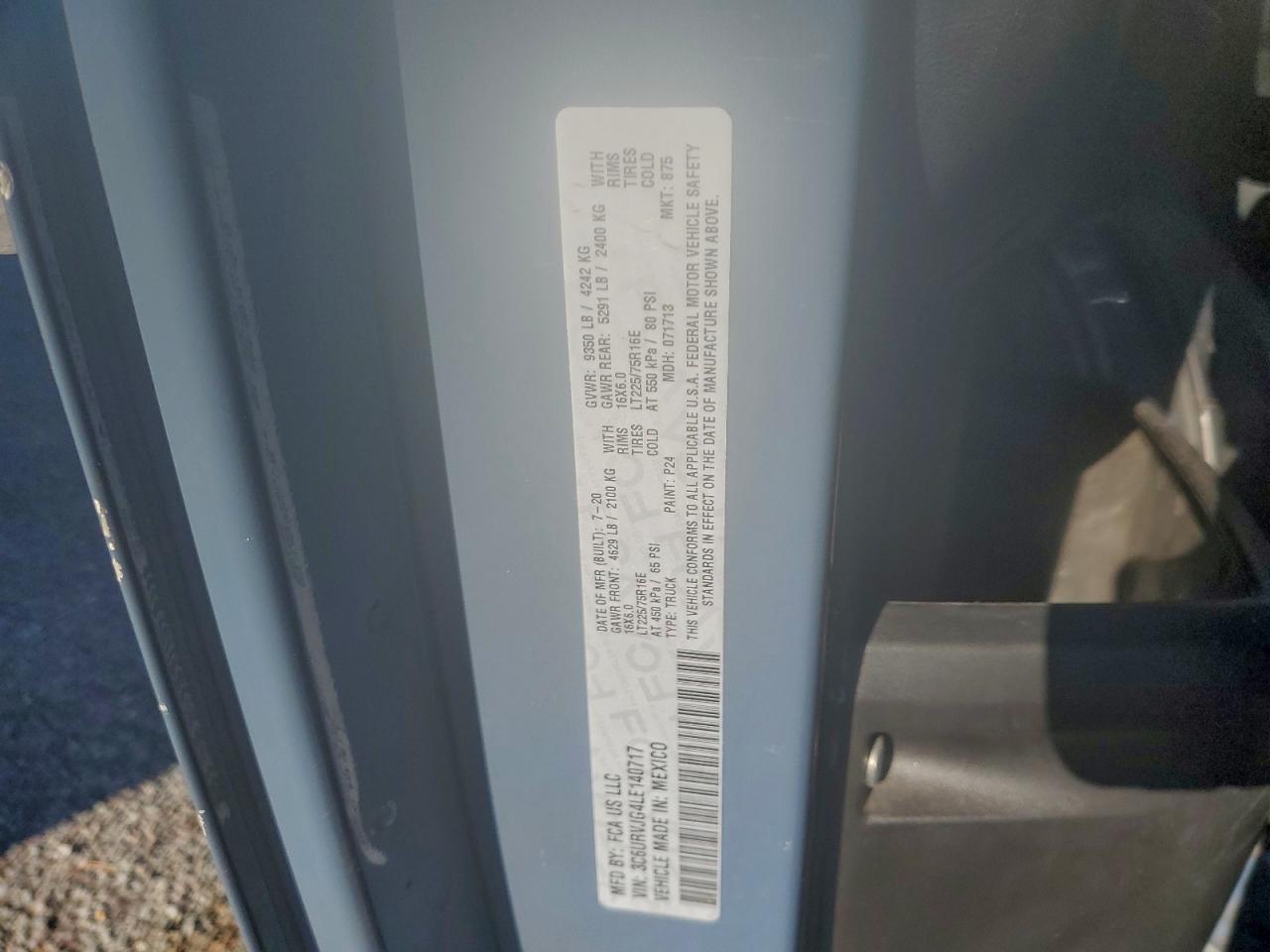 2020 RAM PROMASTER 3500 3500 HIGH photo 12
