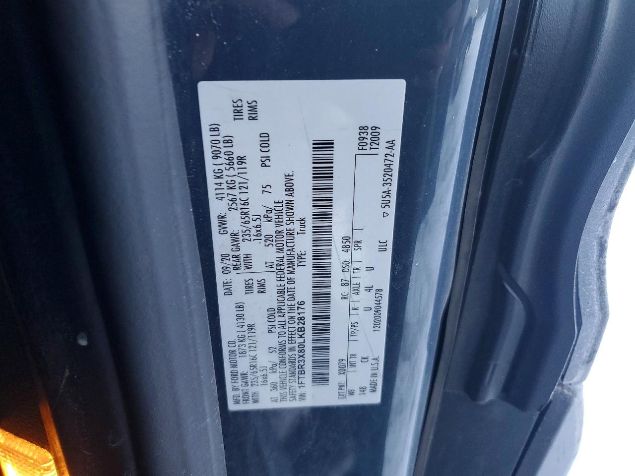 2020 FORD TRANSIT T-250 photo 13