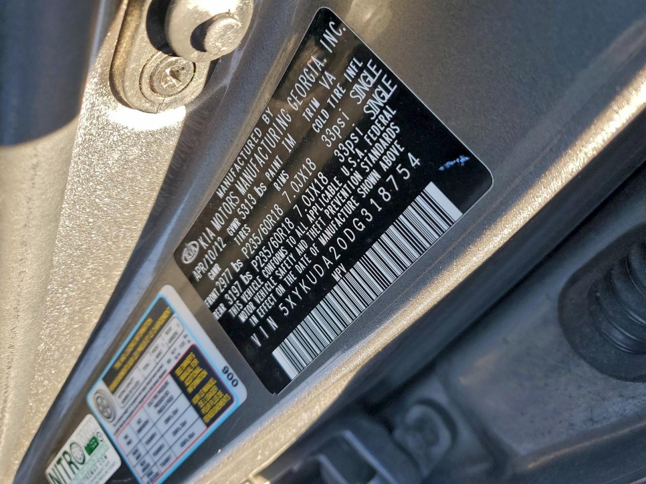 2013 KIA SORENTO EX photo 12