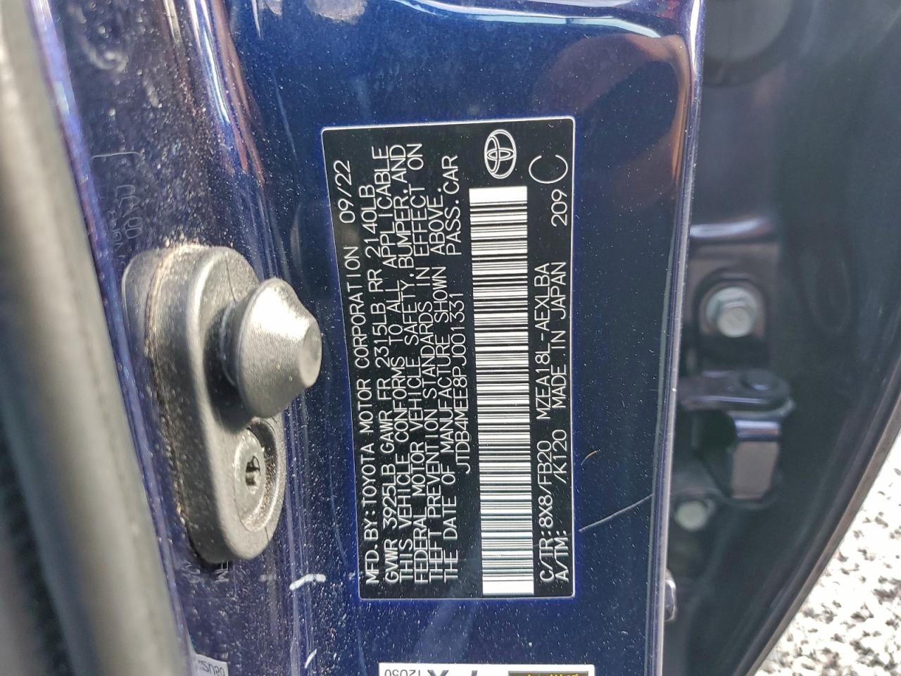 2023 TOYOTA COROLLA LE photo 12